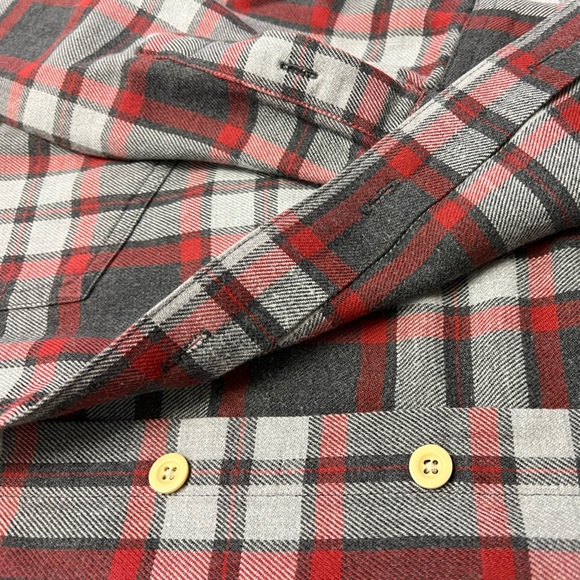 Men’s J. Crew Grey and Red Plaid Button Down Shirt - Picture 4 of 12